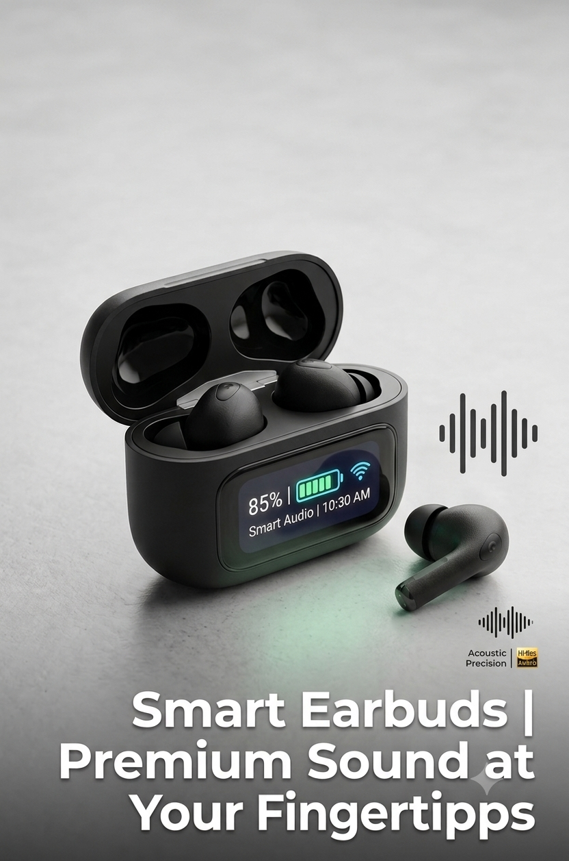 Premium Smart Touch Display Wireless Earbuds