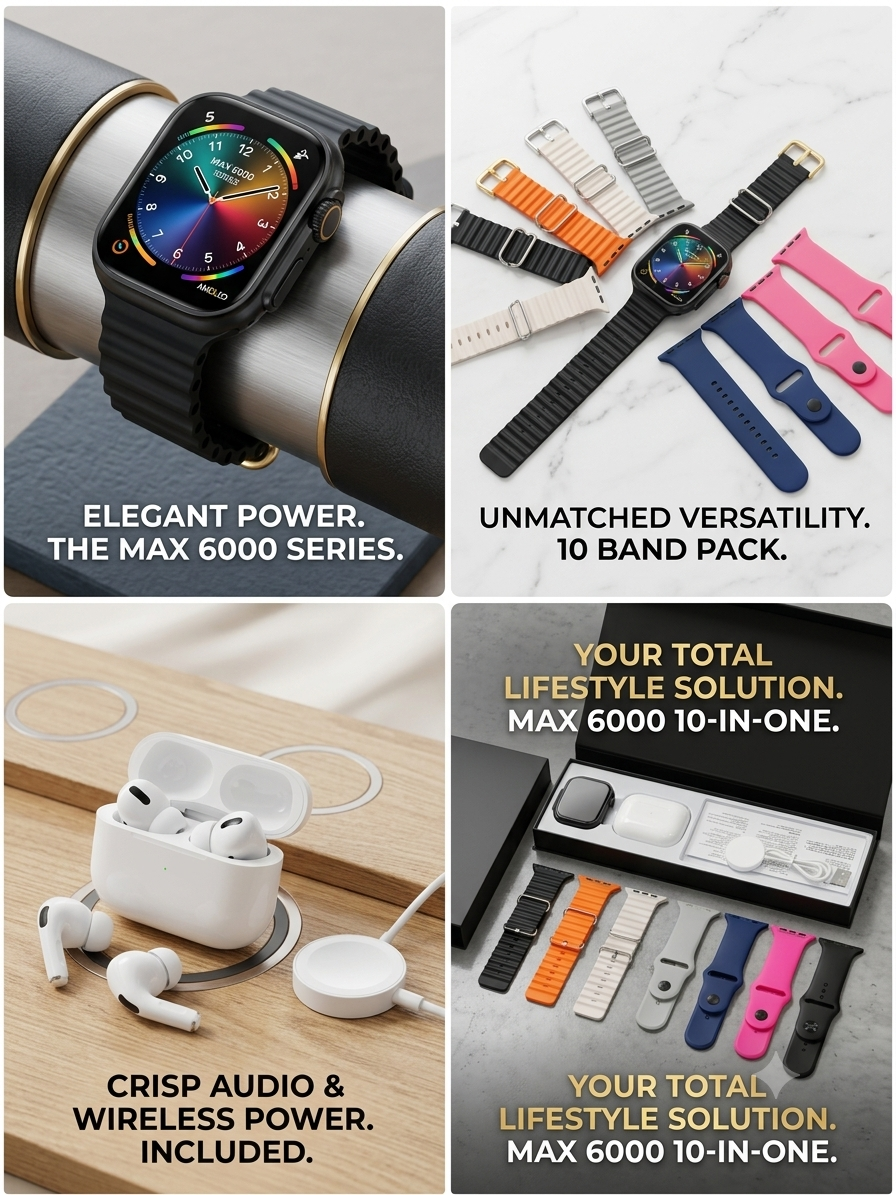 Series 11 Max 6000 Smart Watch 10 in One