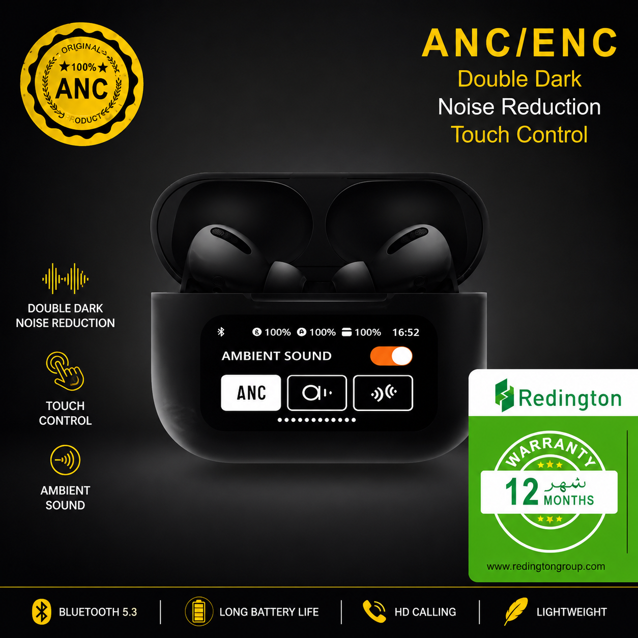Premium Smart Touch Display Wireless Earbuds